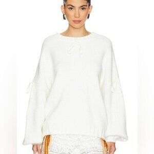 $229 New Cream For Love And Lemons “Jardin” Oversized Bow Sweater #2 Sz Small